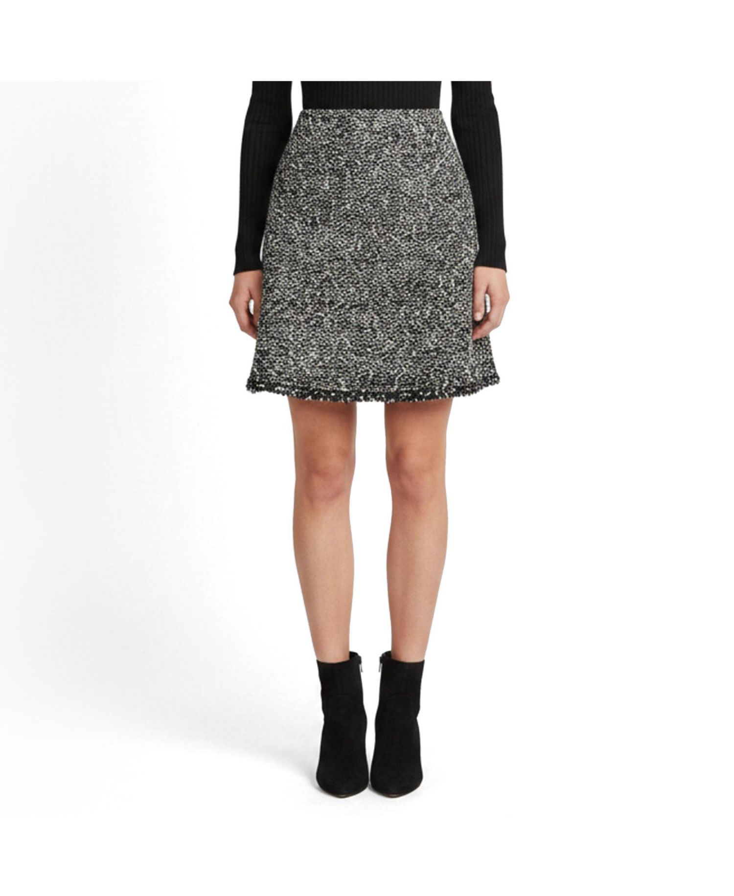 Women's Tweed Zip Up Mini Skirt