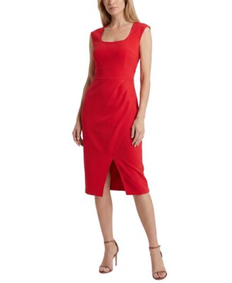 Women's Sleeveless Square Neck Sheath Dress