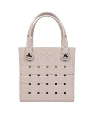 Women's Woven Style Crossbody Tote with Top Handles and Removeable Crossbody Strap