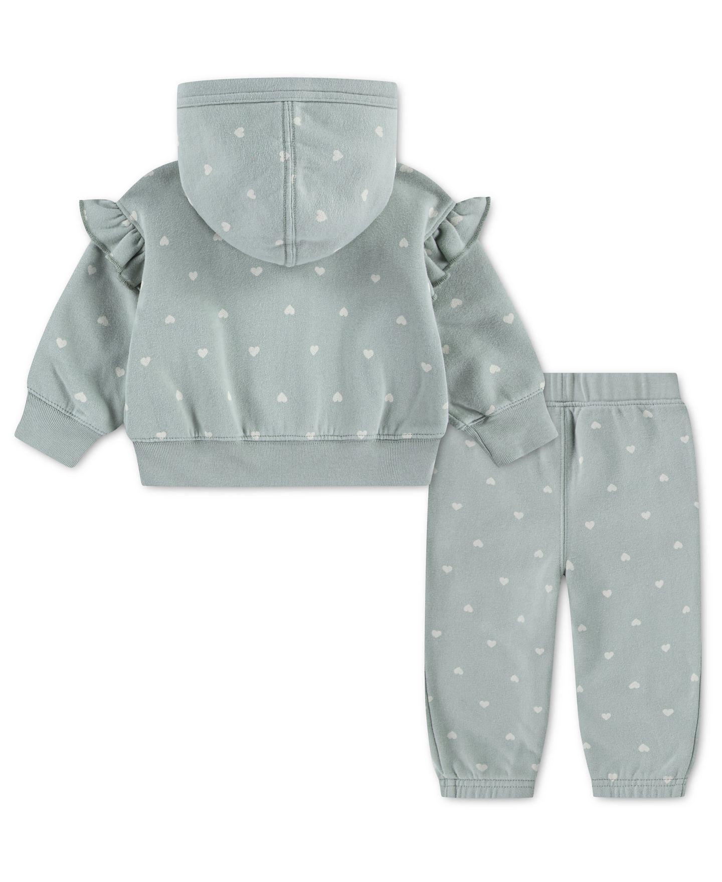 Детский комплект abercrombie kids Flutter для девочки: худи на молнии и джоггеры, цвет: Аквамариновый серый — фото 2