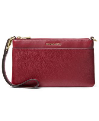 Jet Set Leather Zip-Top Convertible Wristlet