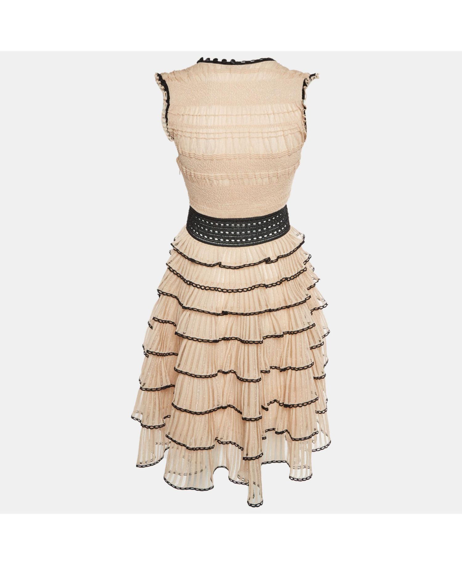 Women's Powder Lurex Knit Tiered Mini Dress