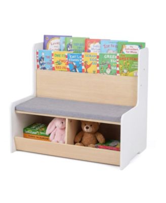 Children’s Reading Nook Bench with Bookshelf and Cubbies