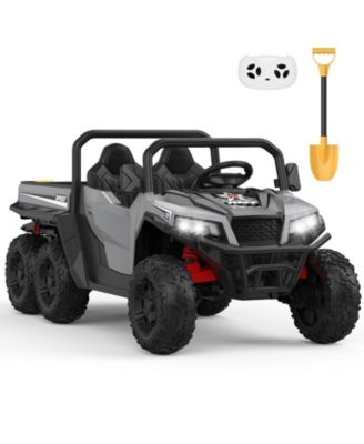 24V 6 Wheel Ride-On Dump Truck with Electric Dump Bed, 2-Seater, Ages 3-8