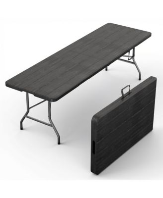 8 Feet Foldable Table Steel Portable Handle Heavy Duty Events Camping Utility