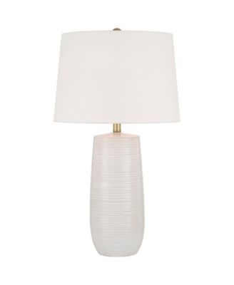 Kerry 28 1/2" High Light Taupe Stripes Ceramic Table Lamp with Dimmer