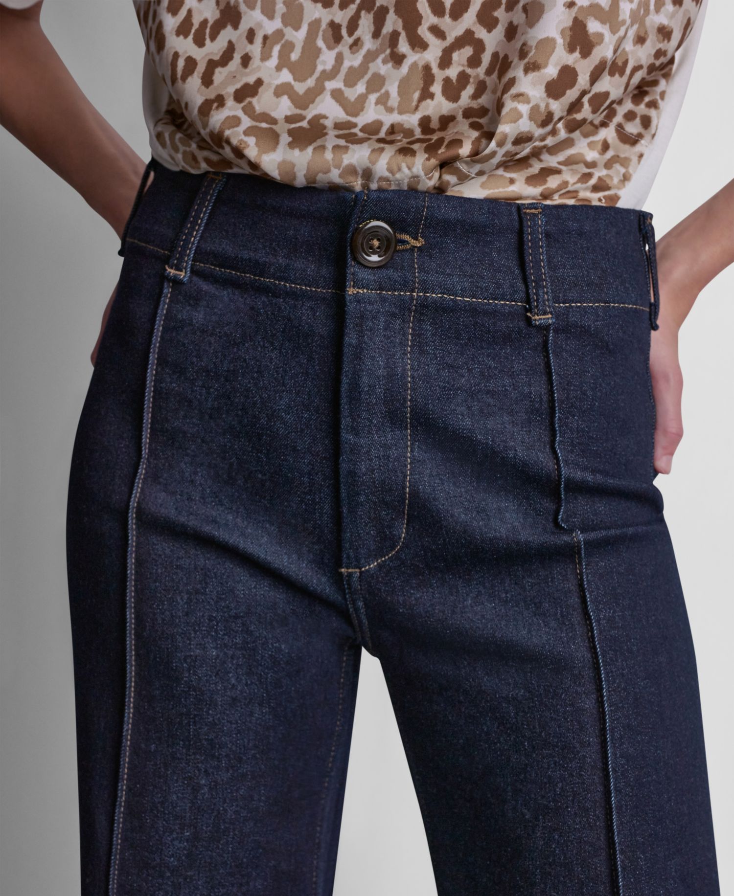 Women's High-Rise Wide-Leg Pin-Tuck Jeans