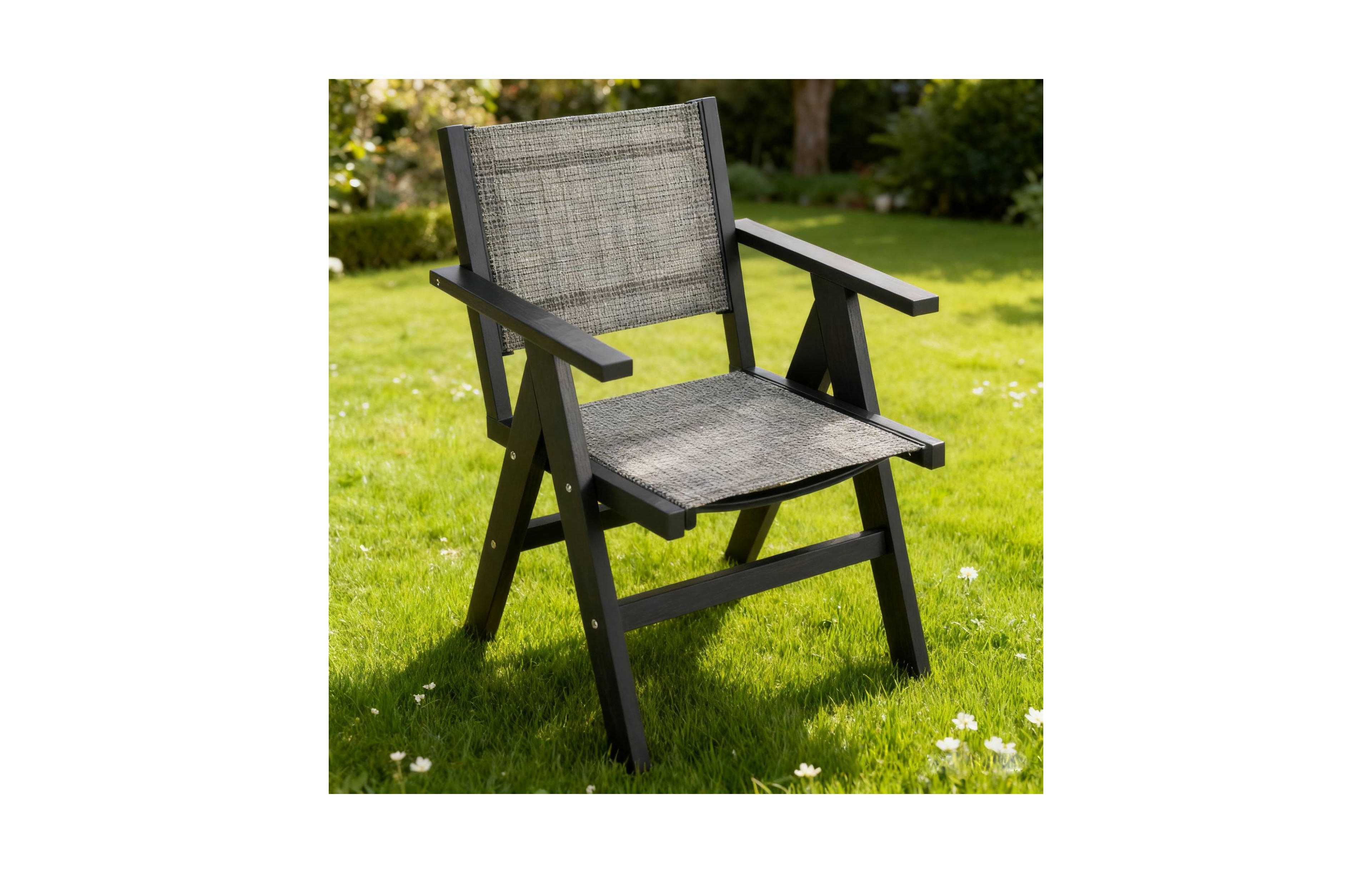 Clihome 1Piece Outdoor Dining Chair Hips Wood-Like Dining Chair with Woven Seat Ergonomic Armchair