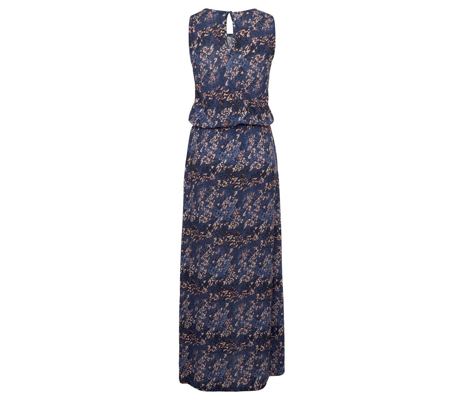 Women's Viscose Animal Print Sleeveless Elastic-Waist Maxi Dress