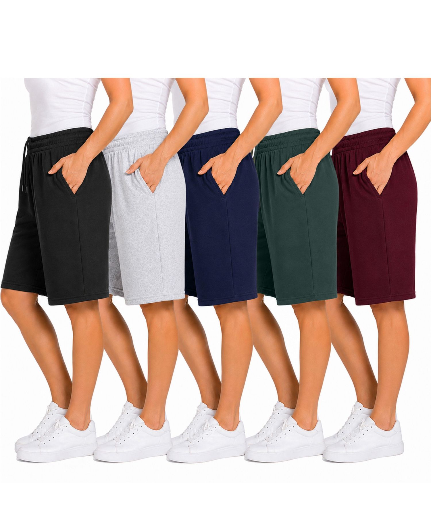 Women's Loose Fit Cotton Blend Lounge Shorts- 5-Pack