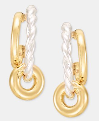 Rondelle Charm Split-Hoop Earrings