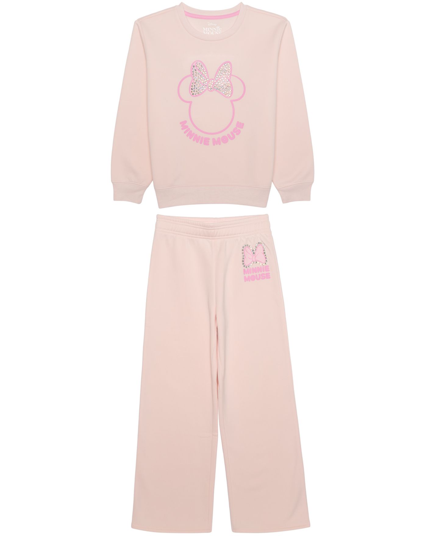 Epic Threads Girls' 4-16 Minnie Mouse Long-Sleeve Sweatshirt and Pants, 2-Piece Set, цвет: Розовый — фото 1