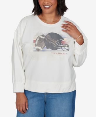 Plus Size Football Graphic Terry Sweatshirt