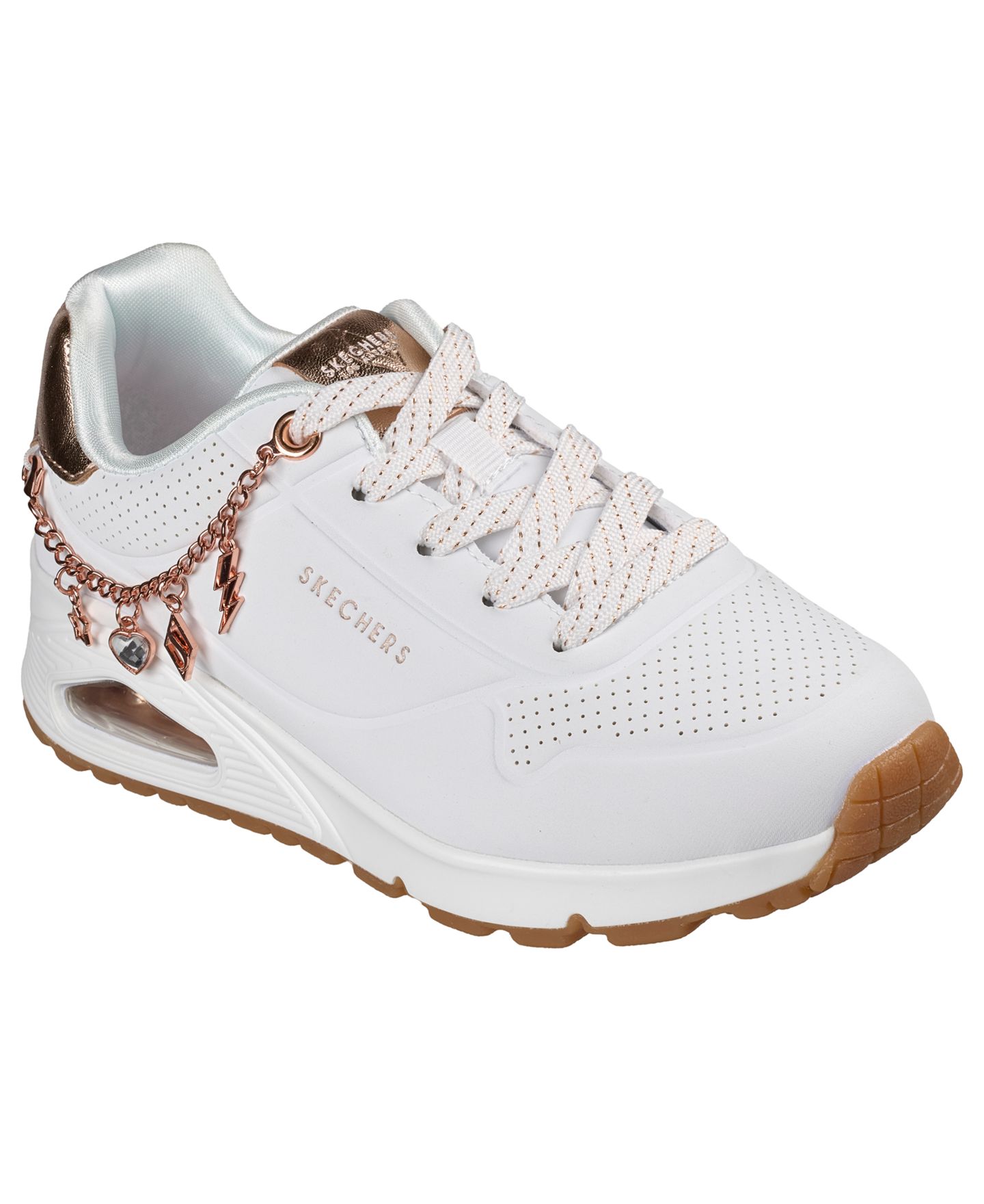 Кроссовки Skechers Uno Gen1 - She's Charming Lifestyle Sneakers from Finish Line для девочек, цвет: Белый / Золотой — фото 1