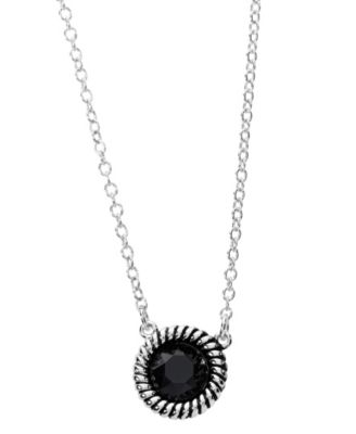 Sterling Silver 18" Crystal Rope Edge Necklace