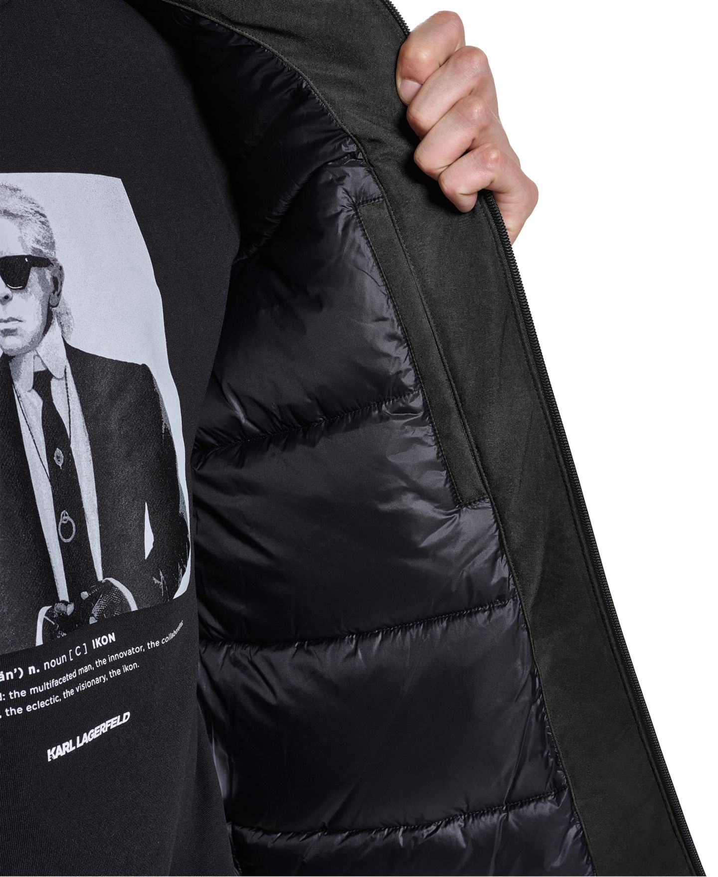 Мужская куртка KARL LAGERFELD PARIS FlexTech Hooded, цвет: Чёрный — фото 4