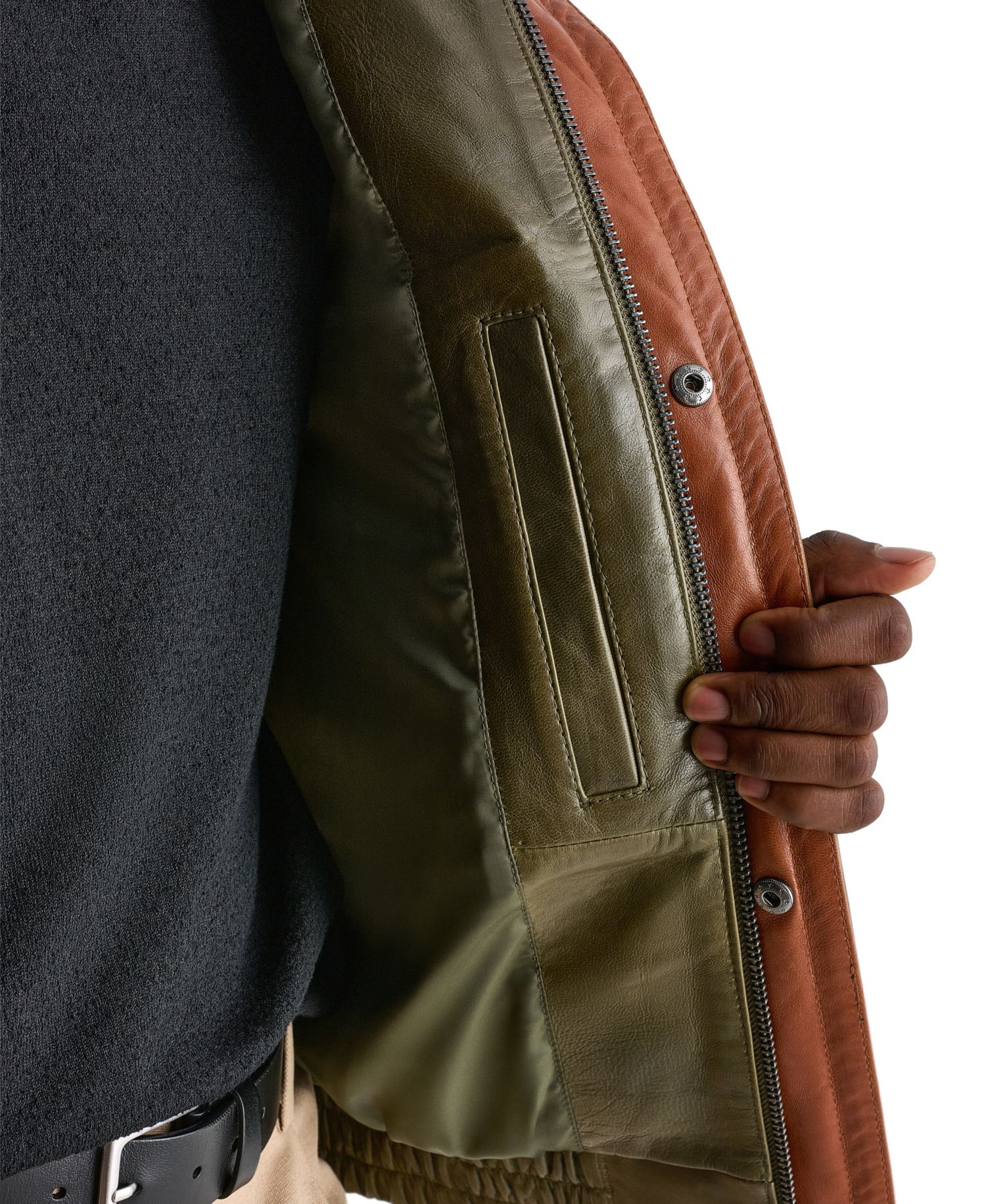 Men's Leather Double Collar Vintage Jacket