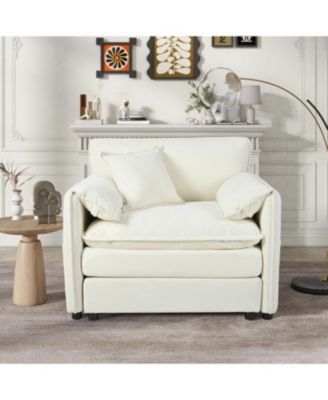 Oversized 41.73" Sofa Chair, Modern Upholstered Armchair with 1 Toss Pillow, Modular Sectional Sofa for Living Room