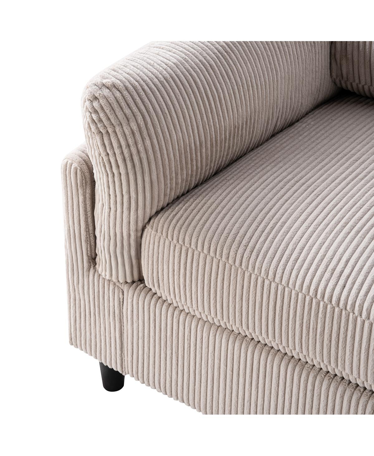Streamdale Furniture 82.6" Mid-Century Modern Corduroy Loveseat Sofa