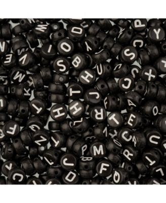 4x7mm  Plastic Round Alphabet Craft Beads, 72g