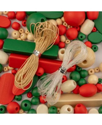 90g   Craft Wood Beads with Elastic Nylon Cord
