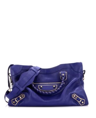 Medium City Classic Metallic Edge Bag Leather