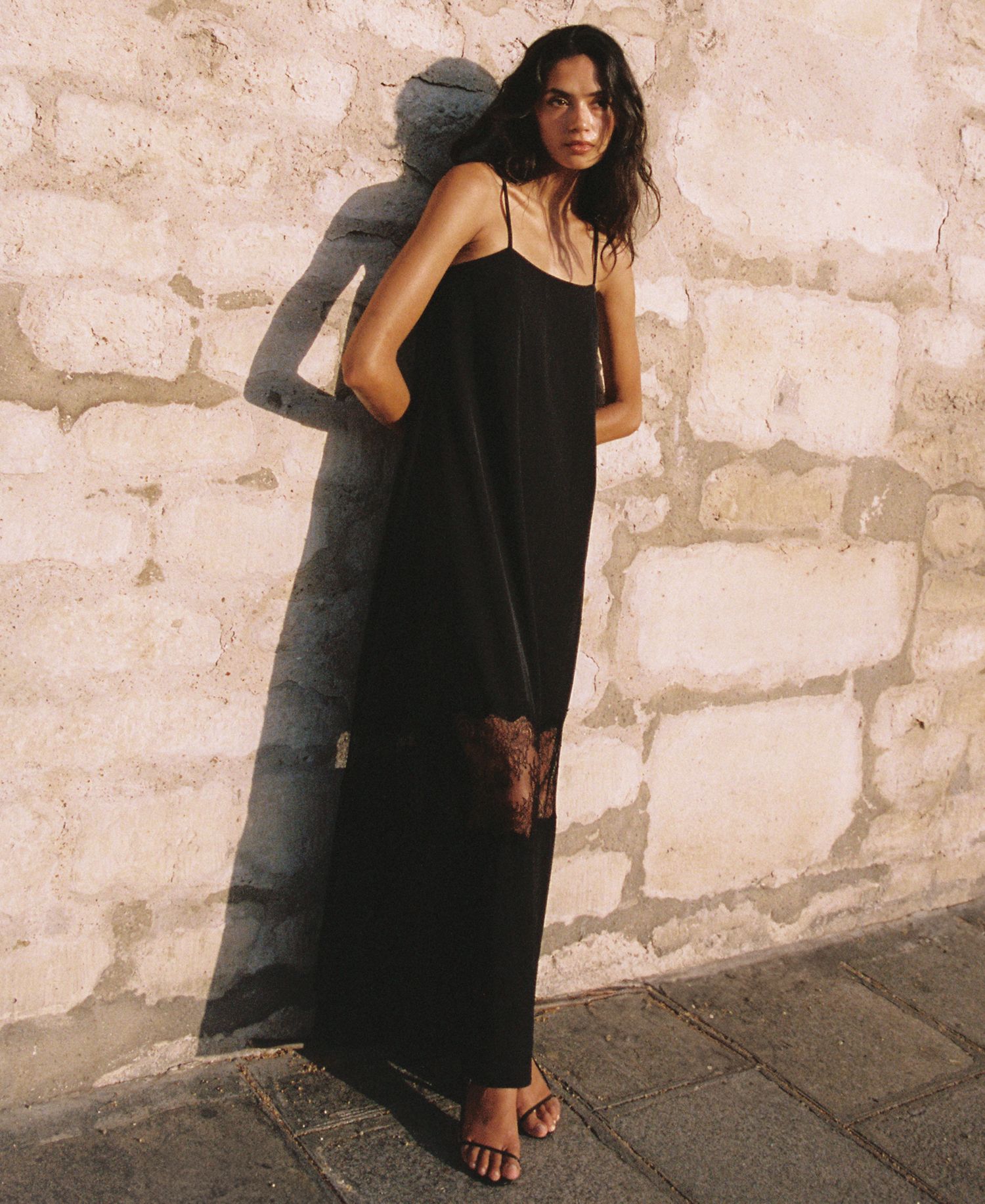Women's Quinn Crepe Lace Sleeveless Maxi Dress
