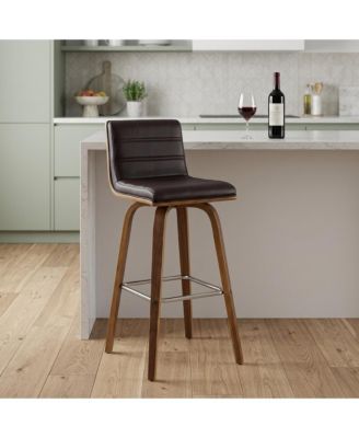 26" Solid Wood Swivel Low Back Counter Height Bar Chair