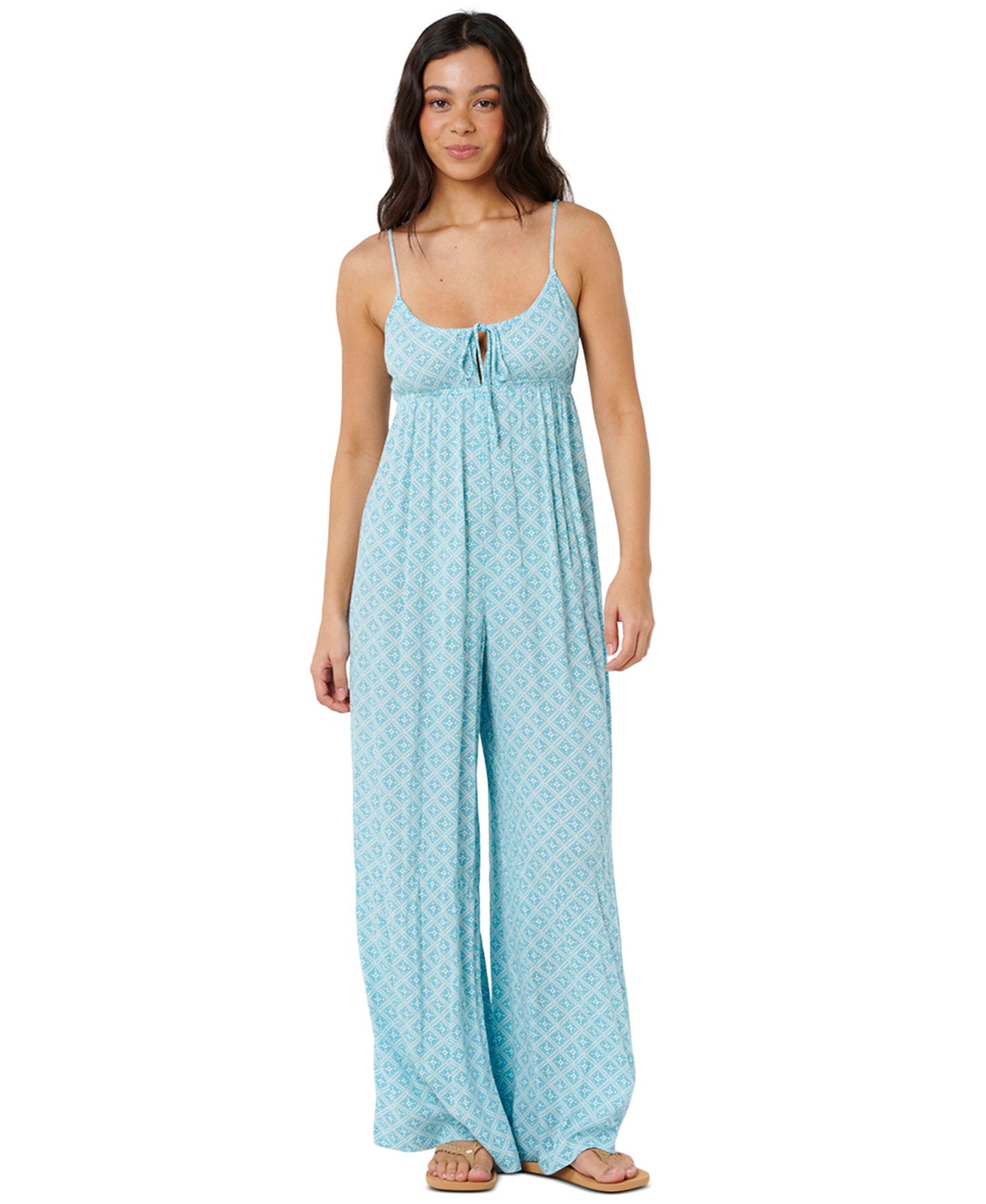 Женский комбинезон Rip Curl Half Moon Bay Tile Print High Rise Jumpsuit, цвет: Морской синий — фото 1