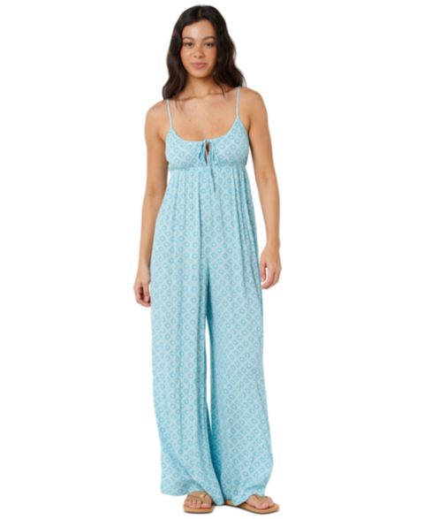Женский комбинезон Rip Curl Half Moon Bay Tile Print High Rise Jumpsuit, цвет: Морской синий