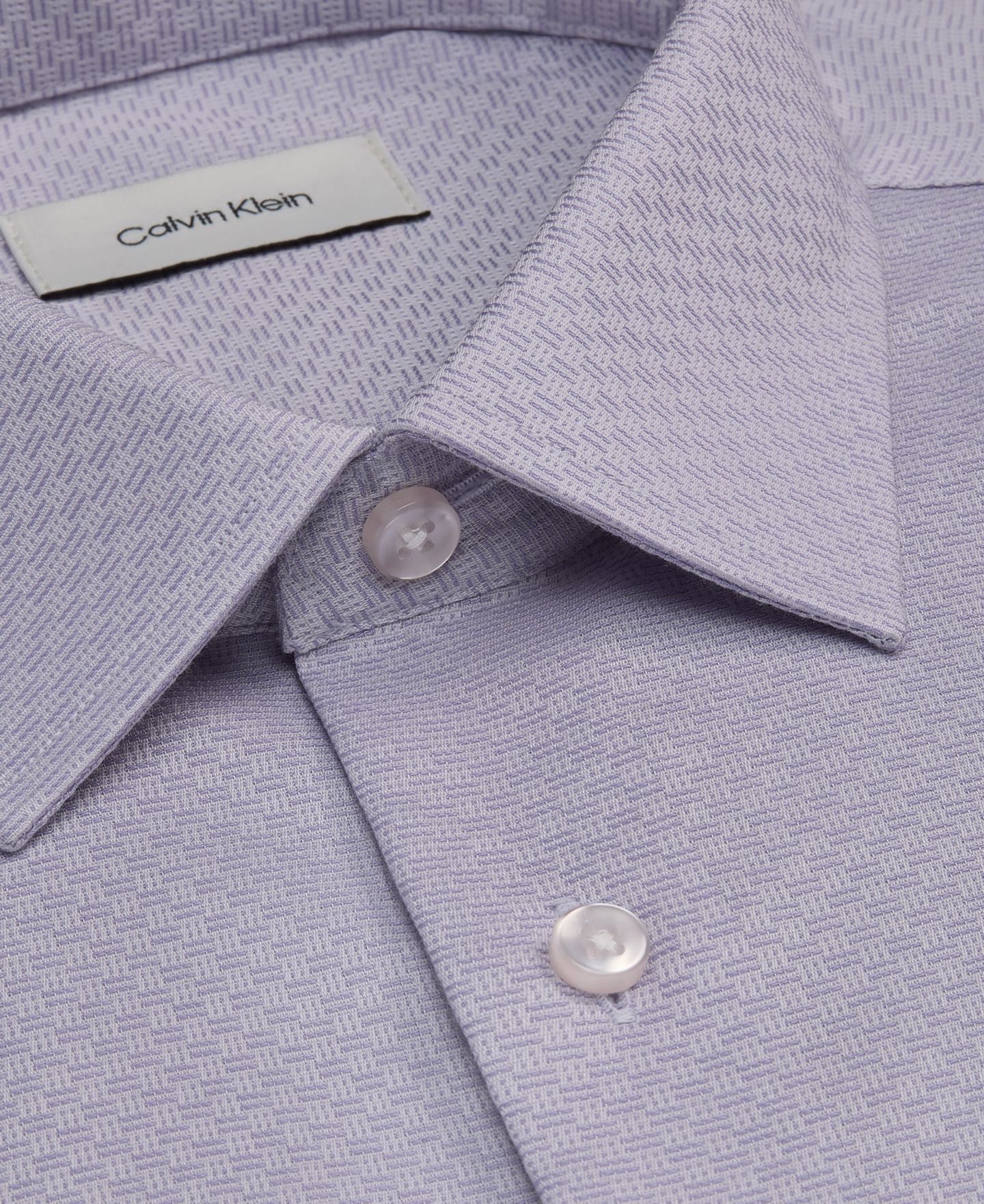 Мужская рубашка Calvin Klein Stretch Slim-Fit Dress Shirt, цвет: Сиреневый — фото 2