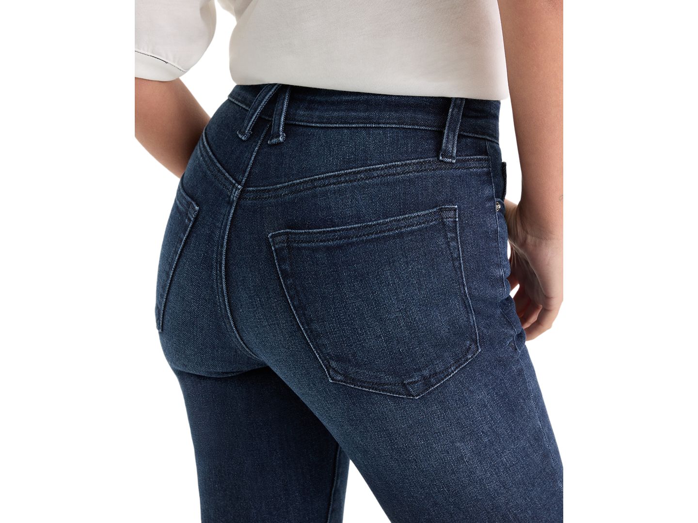 Женские джинсы Good American Petite Mid-Rise Straight Ankle, цвет: Синий — фото 4