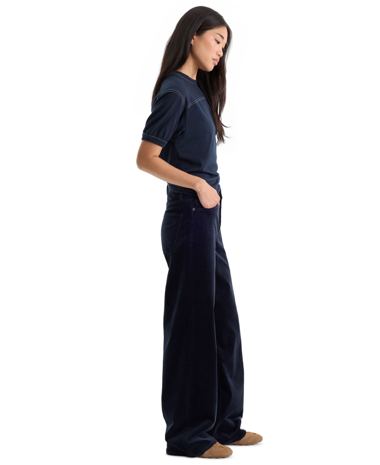 Women's Vintage High-Rise Wide-Leg Corduroy Jeans