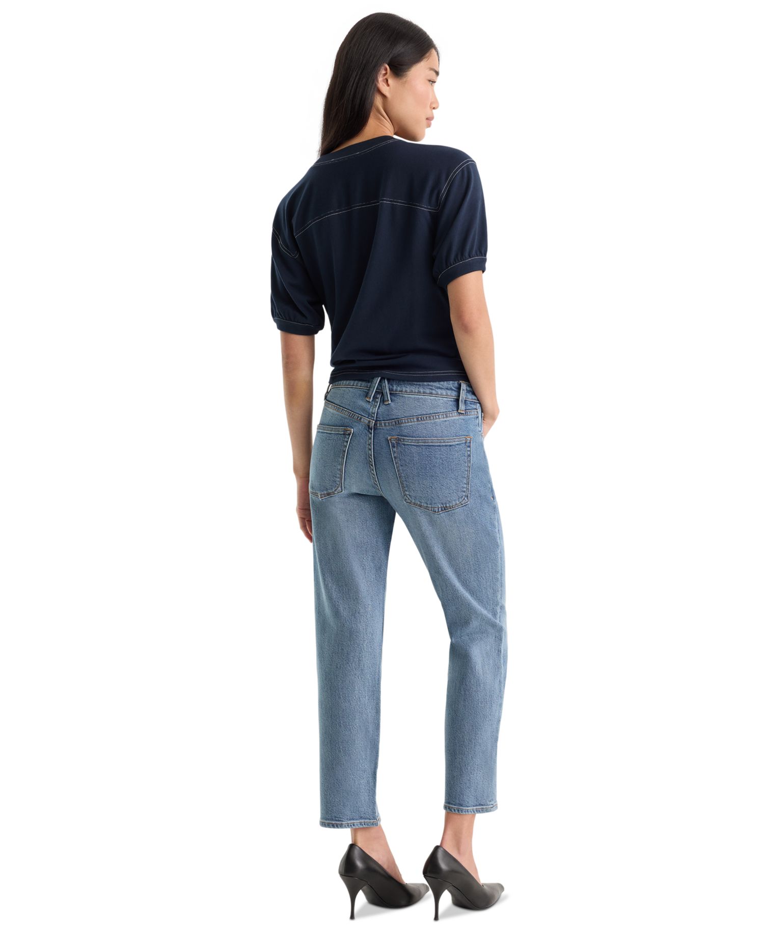 Women's Vintage Mid-Rise Straight-Leg Ankle Jeans
