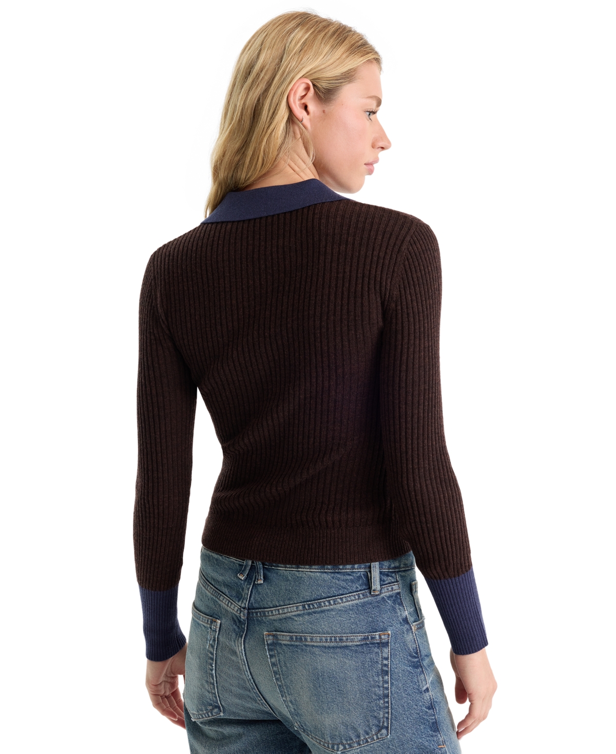 Good American Women's Collared Long-Sleeve Sweater