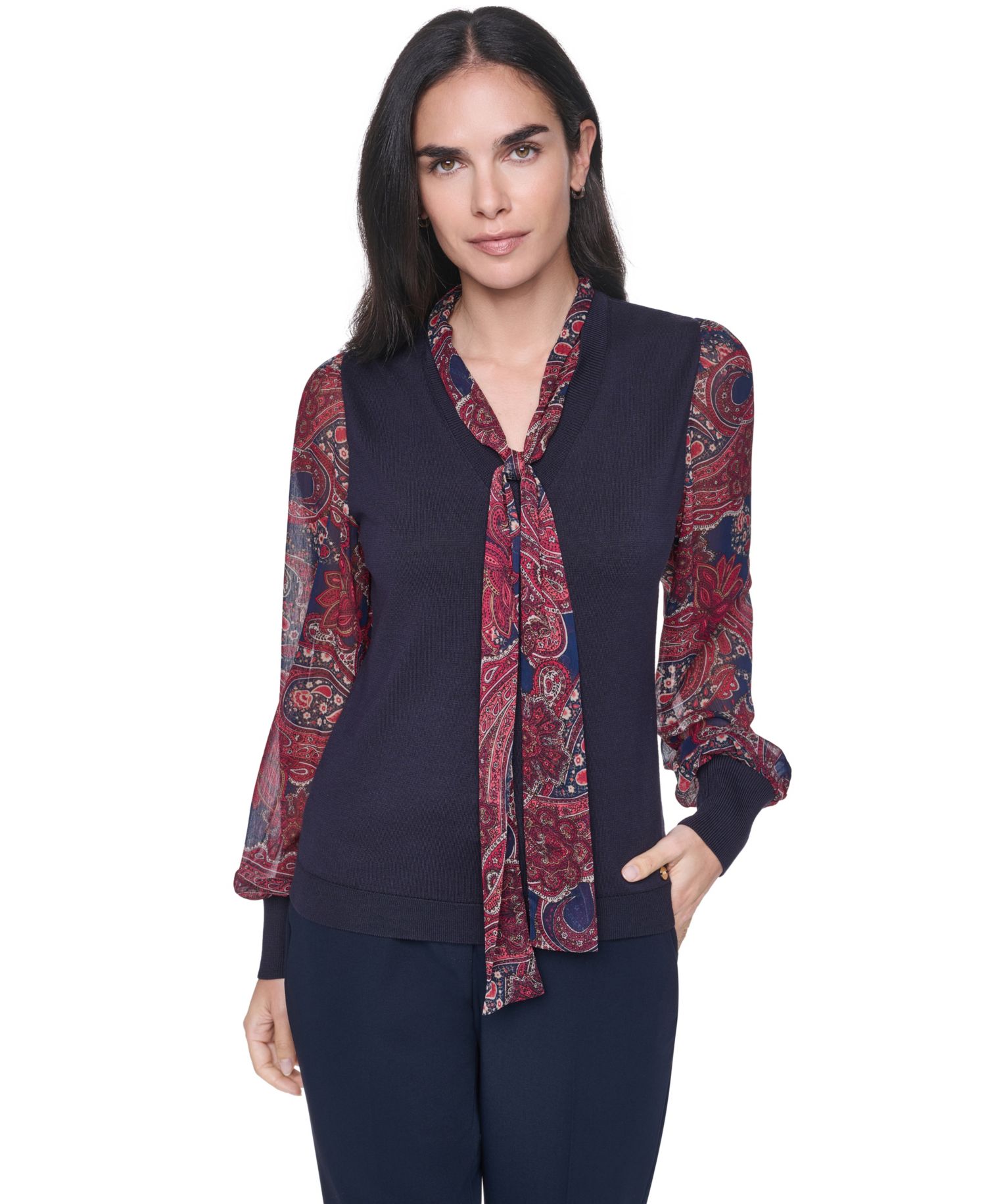 Women's Paisley V-Neck Sweater