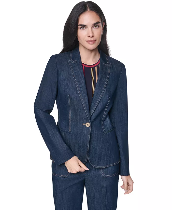 Women's Notch-Collar One-Button Blazer - thumbnail 2
