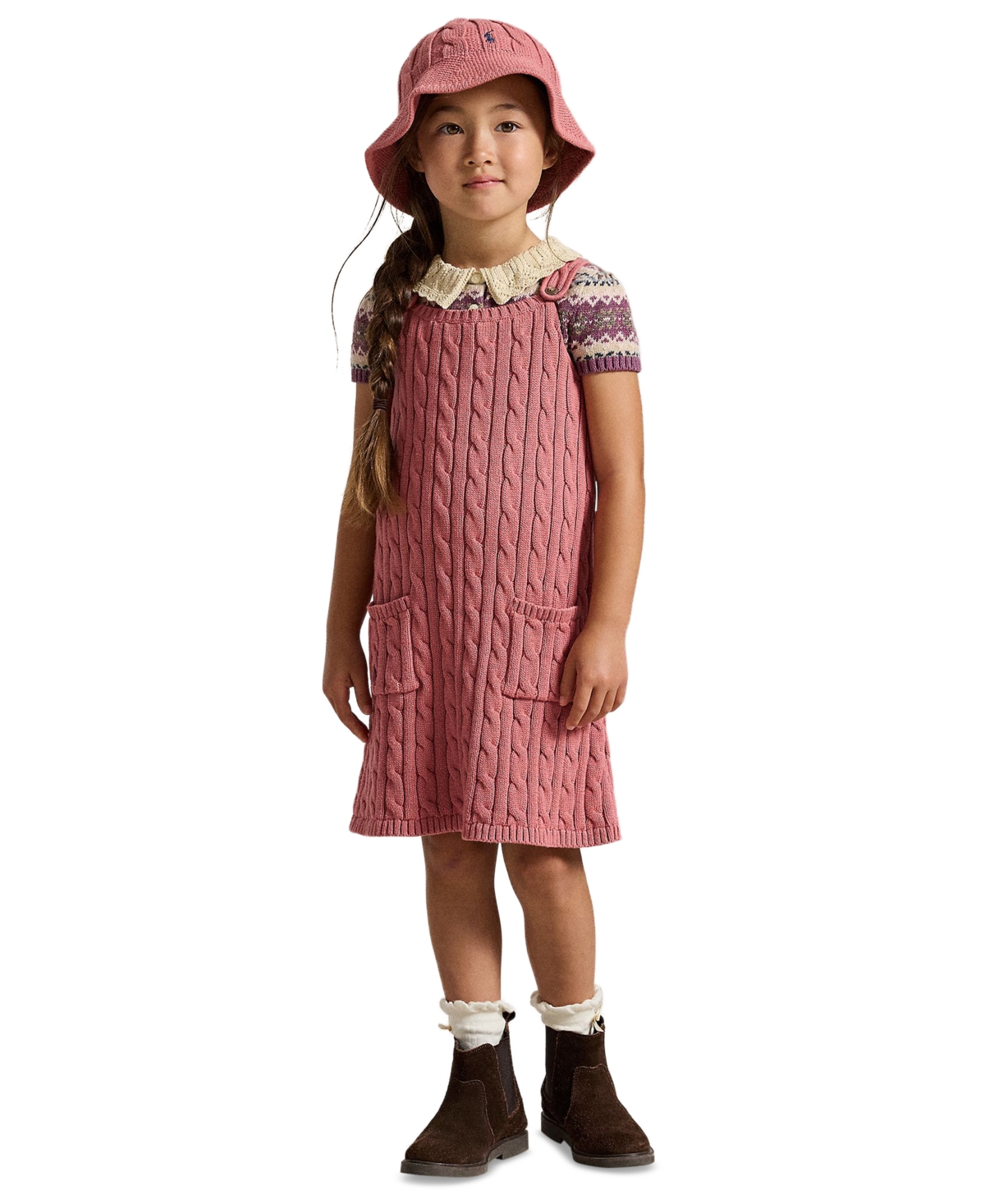 Polo Ralph Lauren Girls' 2T-6X Cable-Knit Cotton Sweater Dress
