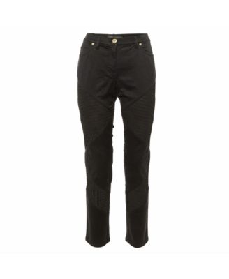Women's Denim and Mesh Paneled Slim Fit Jeans