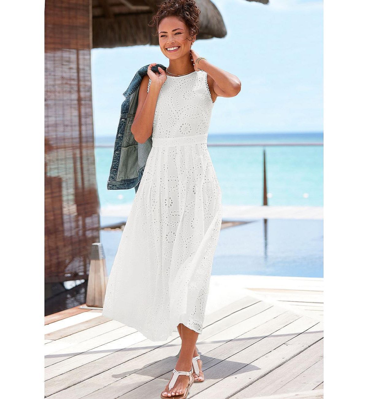 LASCANA Women's Sleeveless Eyelet Maxi Dress view 2 — MAYCSS fashion products