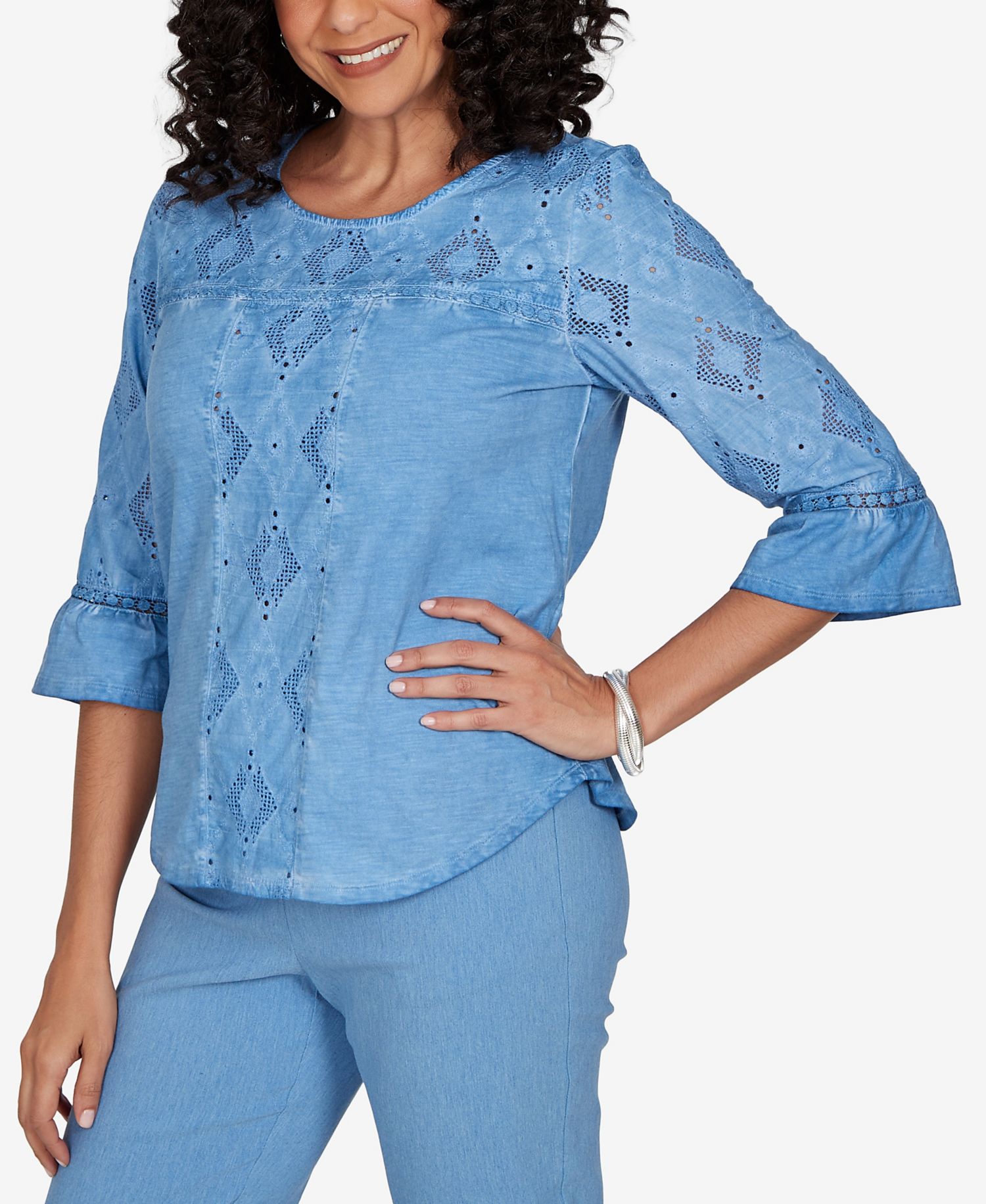 Women's Provence Center Diamond Tonal Applique Top