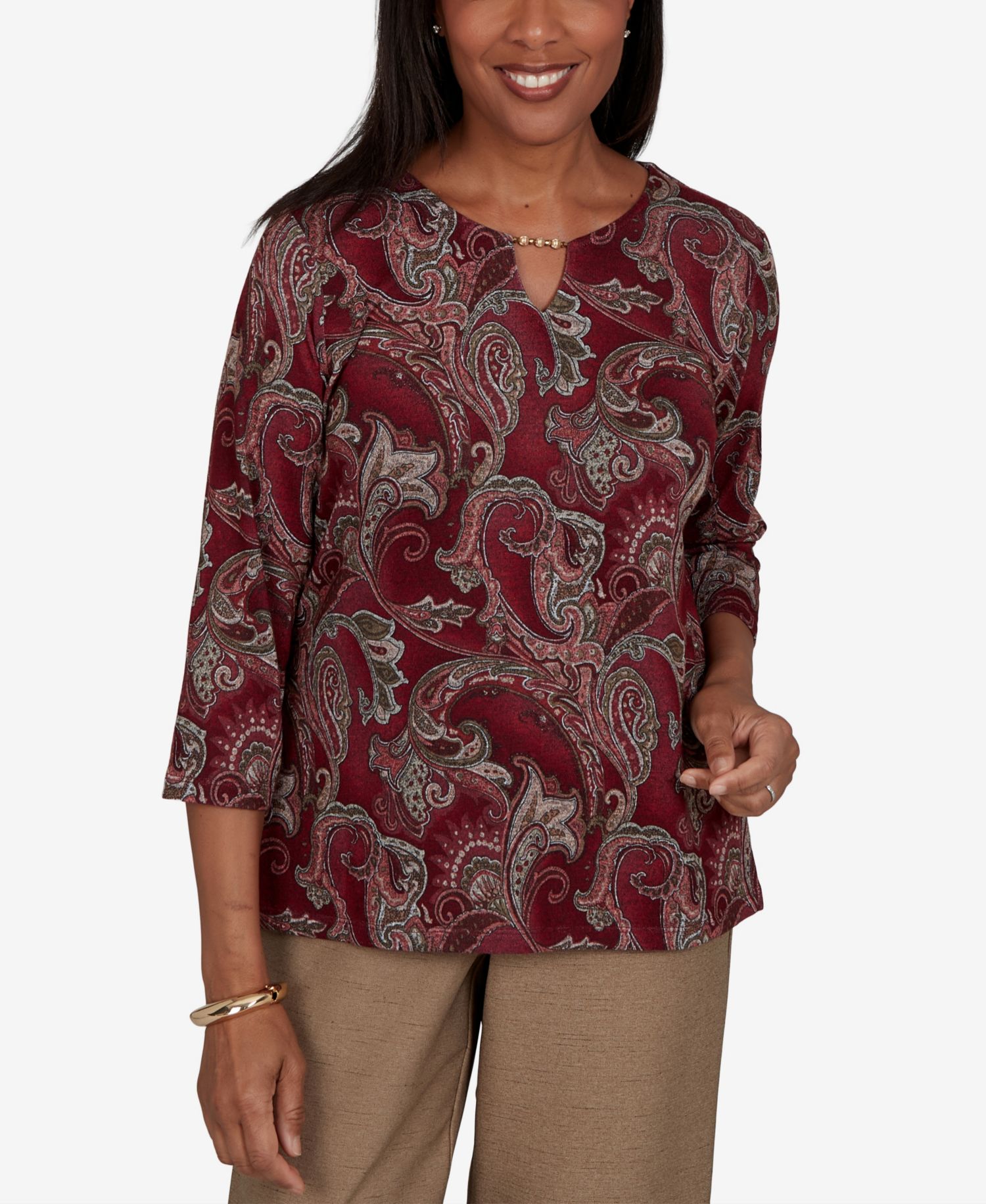 Women's Union Square Paisley Scroll Melange Knit Top
