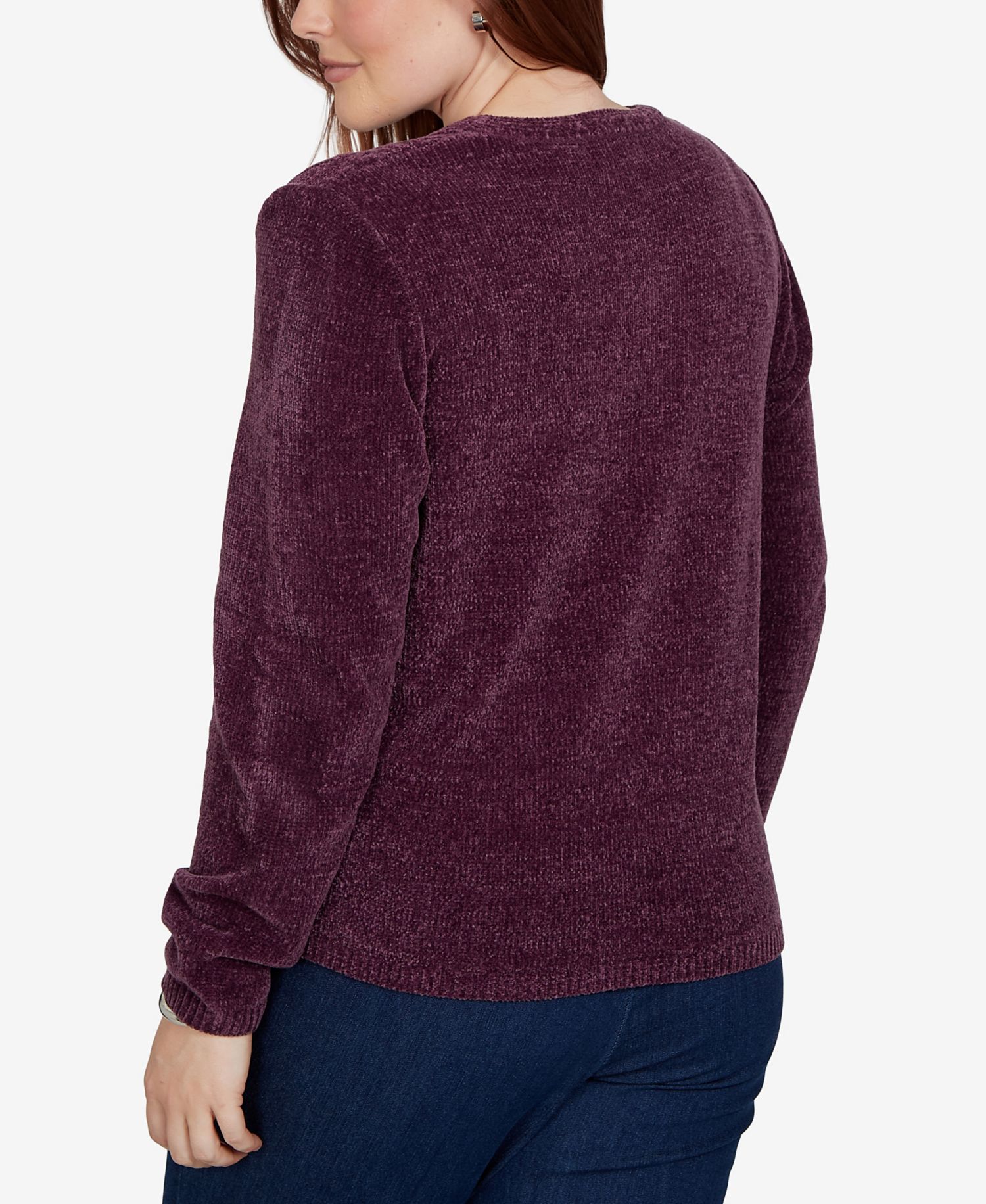 Women's Classic Cable Pullover Chenille Sweater