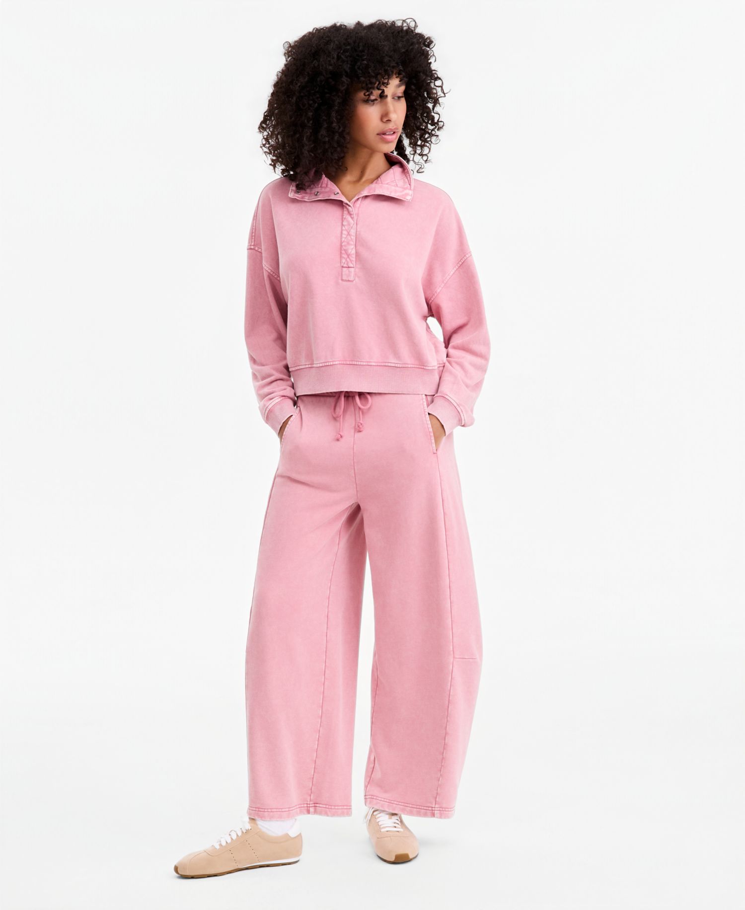 Petite Fleece High-Rise Drawstring Pants