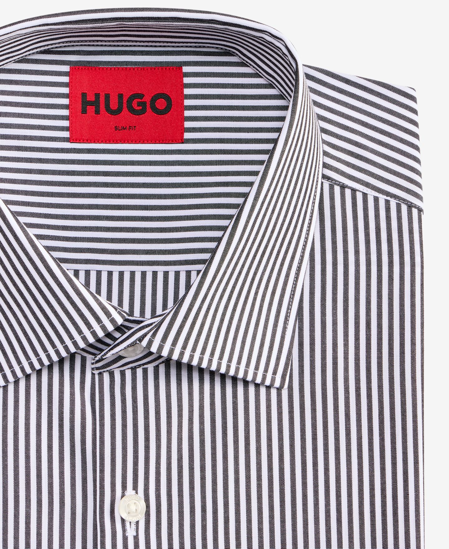 Мужская рубашка Hugo Boss HUGO by Valerio Modern-Fit Patterned Dress Shirt, цвет: Чёрный — фото 5