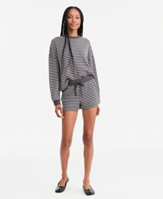 Women's Stripe Lounge Waffle-Knit Shorts