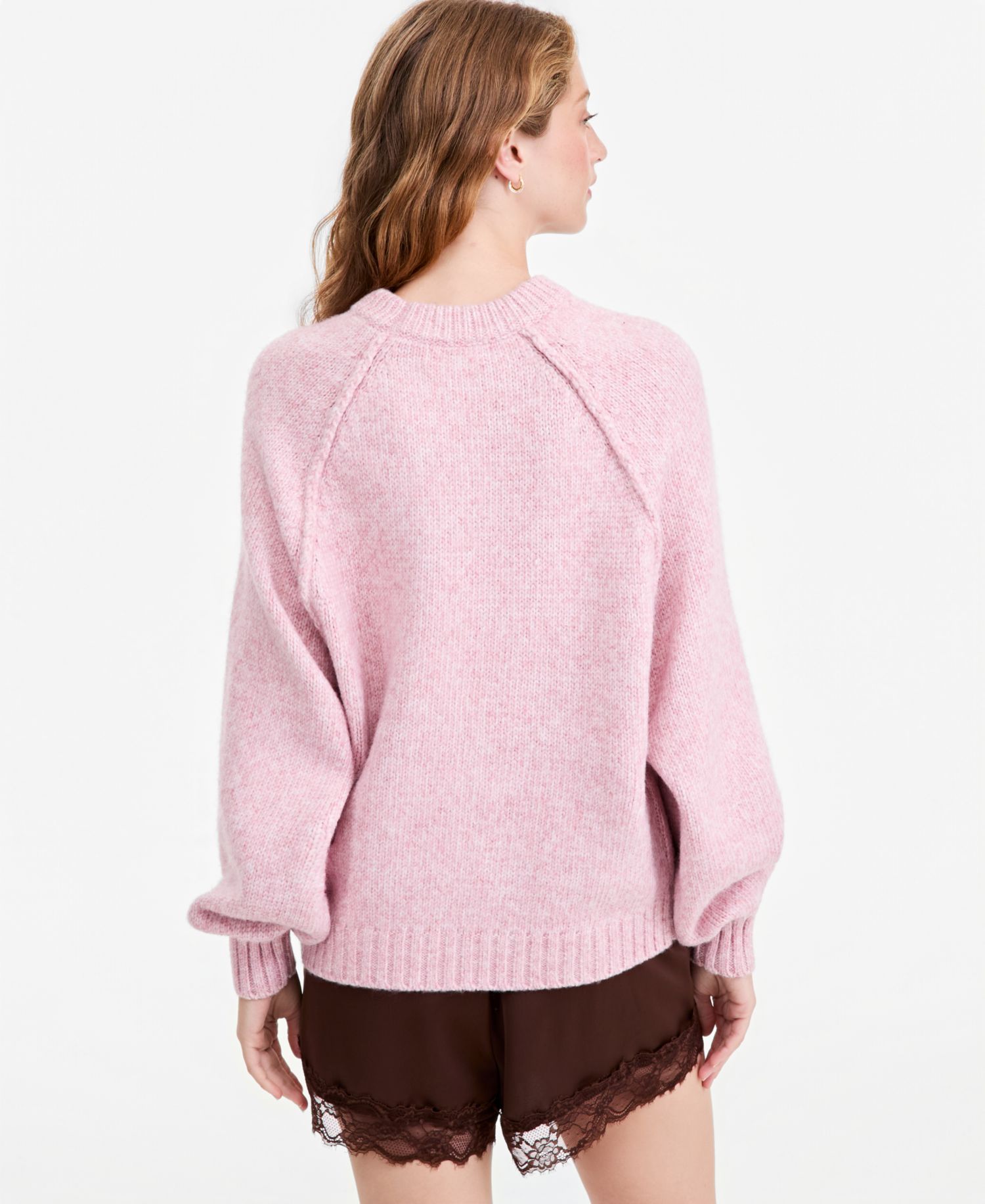 Petite Raglan Slouchy Crew Sweater