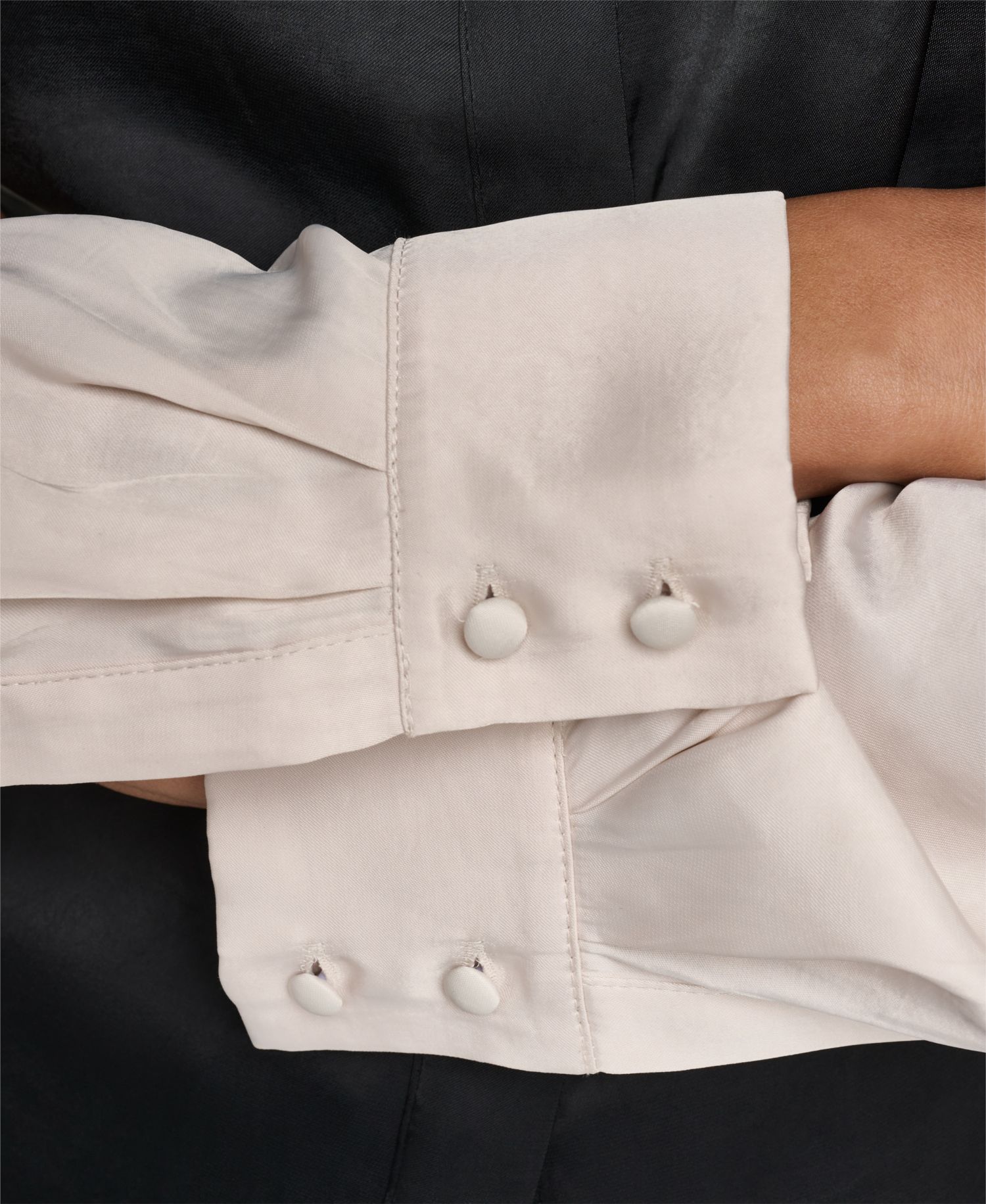Women's Park Satin Colorblock Long-Sleeve Blouse