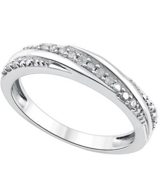 Diamond Twist Look Ring (1/6 ct. t.w.) in Sterling Silver