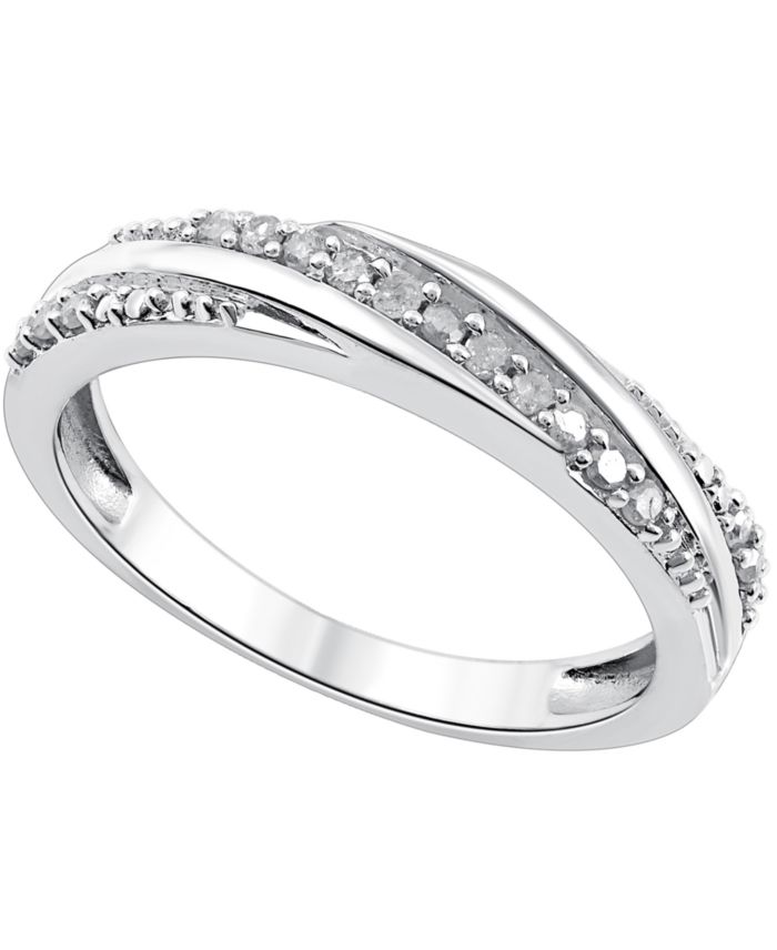 Diamond Twist Look Ring (1/6 ct. t.w.) in Sterling Silver